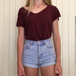 red loose tee